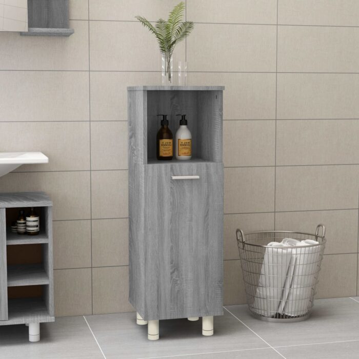 Armoire de bain Sonoma gris 30x30x95 cm Bois d'ingénierie – Image 1