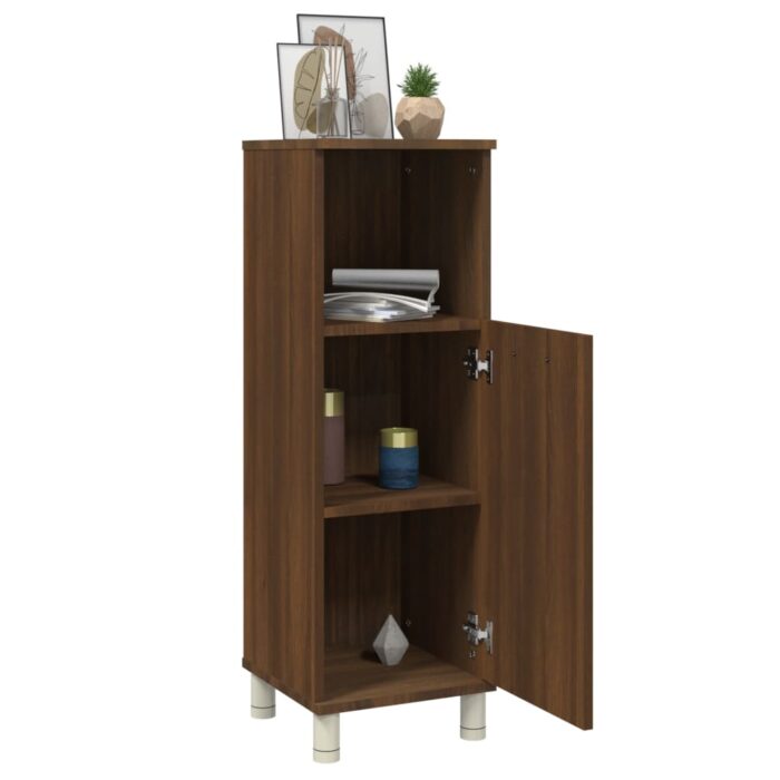 Armoire de bain Chêne marron 30x30x95 cm Bois d'ingénierie – Image 3