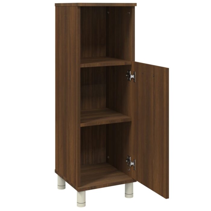 Armoire de bain Chêne marron 30x30x95 cm Bois d'ingénierie – Image 4