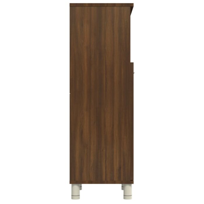 Armoire de bain Chêne marron 30x30x95 cm Bois d'ingénierie – Image 6