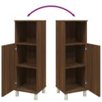 Armoire de bain Chêne marron 30x30x95 cm Bois d'ingénierie – Image 7