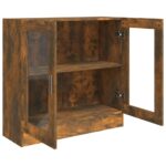 Armoire à vitrine Chêne fumé 82,5x30,5x80 cm Bois d'ingénierie – Image 3