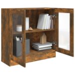 Armoire à vitrine Chêne fumé 82,5x30,5x80 cm Bois d'ingénierie – Image 5