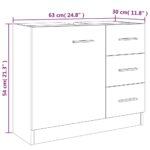 Armoire de lavabo Chêne fumé 63x30x54 cm Bois d'ingénierie – Image 7