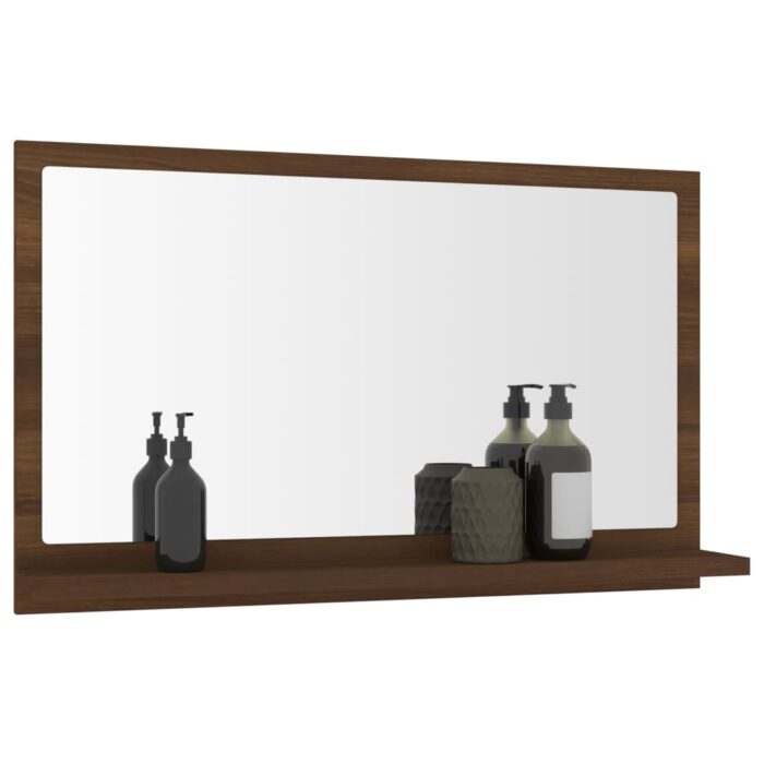 Miroir de bain Chêne marron 60x10,5x37 cm Bois d'ingénierie – Image 4