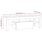 Meuble TV avec lumières LED sonoma gris 120x35x40 cm – Image 12