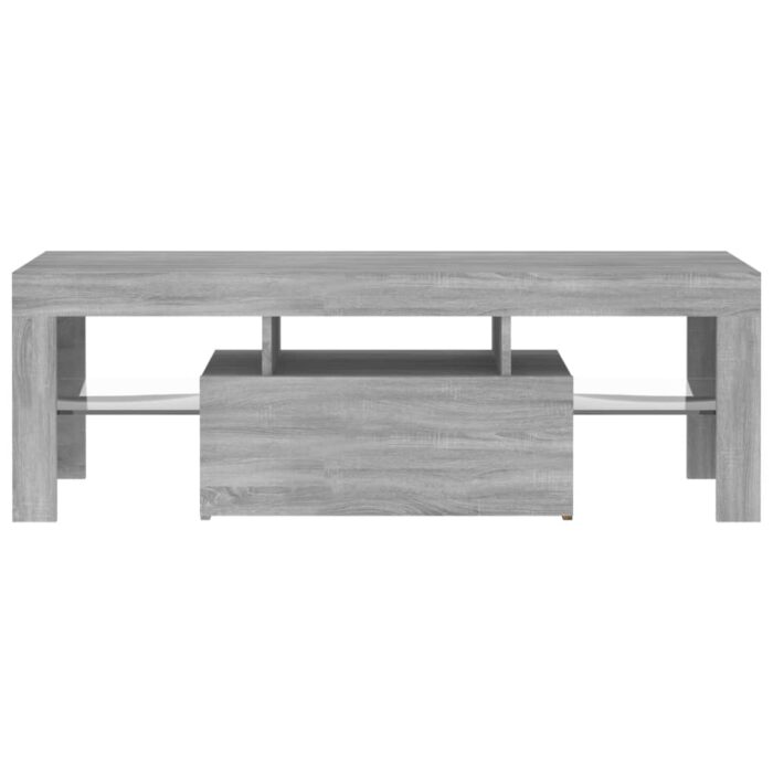 Meuble TV avec lumières LED sonoma gris 120x35x40 cm – Image 3