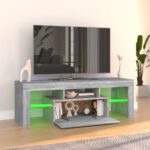 Meuble TV avec lumières LED sonoma gris 120x35x40 cm – Image 7