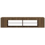 Meuble TV avec lumières LED chêne marron 135x39x30 cm – Image 2
