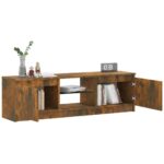 Meuble TV avec lumières LED chêne fumé 120x30x35,5 cm – Image 5