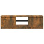 Meuble TV avec lumières LED chêne fumé 120x30x35,5 cm – Image 8