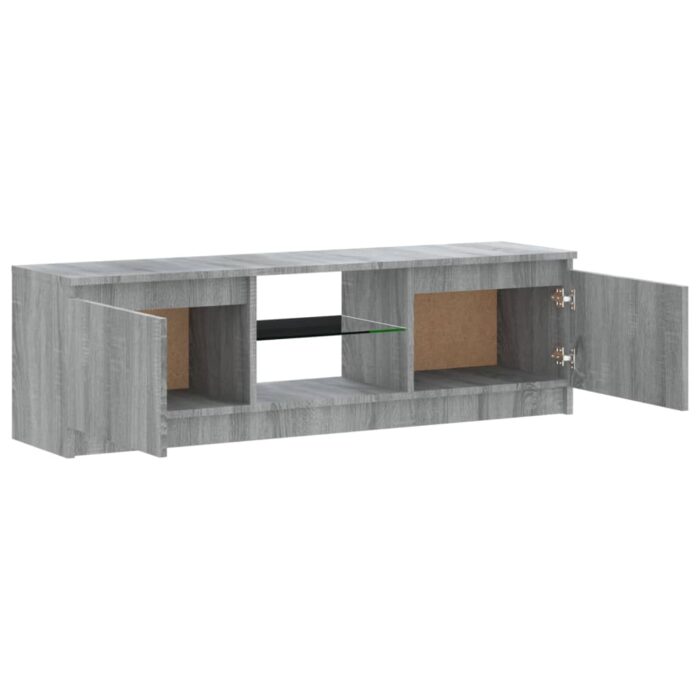 Meuble TV avec lumières LED sonoma gris 120x30x35,5 cm – Image 7