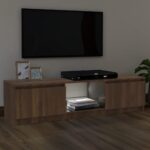 Meuble TV avec lumières LED chêne marron 120x30x35,5 cm – Image 3