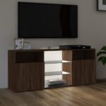 Meuble TV avec lumières LED Chêne marron 120x30x50 cm – Image 3
