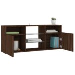 Meuble TV avec lumières LED Chêne marron 120x30x50 cm – Image 4