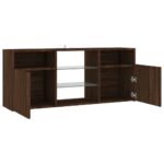 Meuble TV avec lumières LED Chêne marron 120x30x50 cm – Image 6