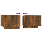 Meuble TV Chêne fumé 100x35x40 cm Bois d'ingénierie – Image 4