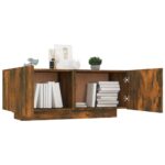 Meuble TV Chêne fumé 100x35x40 cm Bois d'ingénierie – Image 5