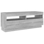 Meuble TV avec lumières LED sonoma gris 100x35x40 cm – Image 6