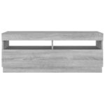 Meuble TV avec lumières LED sonoma gris 100x35x40 cm – Image 8