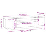 Meuble TV avec lumières LED Chêne fumé 160x35x40 cm – Image 12