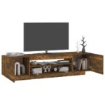 Meuble TV avec lumières LED Chêne fumé 160x35x40 cm – Image 4