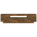 Meuble TV avec lumières LED Chêne fumé 160x35x40 cm – Image 6