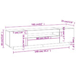 Meuble TV avec lumières LED Sonoma gris 160x35x40 cm – Image 12