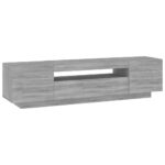 Meuble TV avec lumières LED Sonoma gris 160x35x40 cm – Image 5