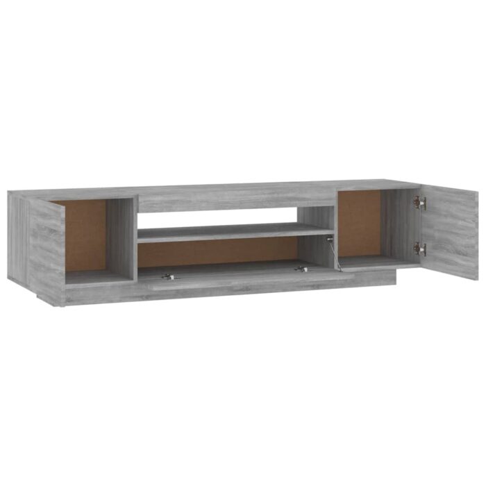 Meuble TV avec lumières LED Sonoma gris 160x35x40 cm – Image 7