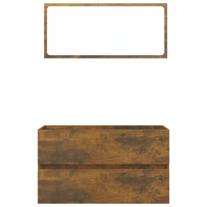 Ensemble de meubles de salle de bain 2 pcs Chêne fumé – Image 3