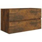 Ensemble de meubles de salle de bain 2 pcs Chêne fumé – Image 5