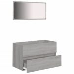 Ensemble de meubles de salle de bain 2 pcs Sonoma gris – Image 3