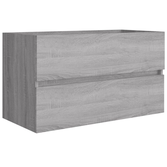 Ensemble de meubles de salle de bain 2 pcs Sonoma gris – Image 5