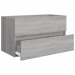 Ensemble de meubles de salle de bain 2 pcs Sonoma gris – Image 6