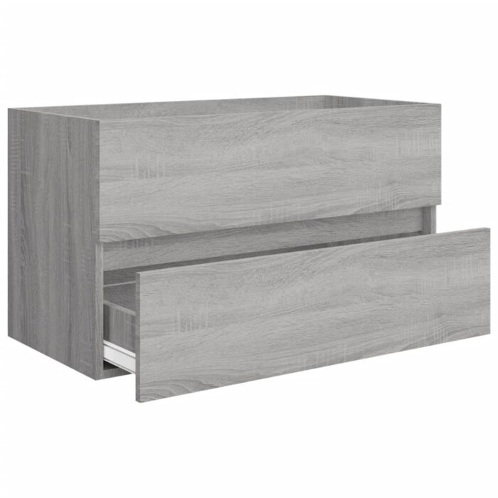Ensemble de meubles de salle de bain 2 pcs Sonoma gris – Image 6