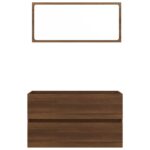 Ensemble de meubles de salle de bain 2 pcs Chêne marron – Image 3