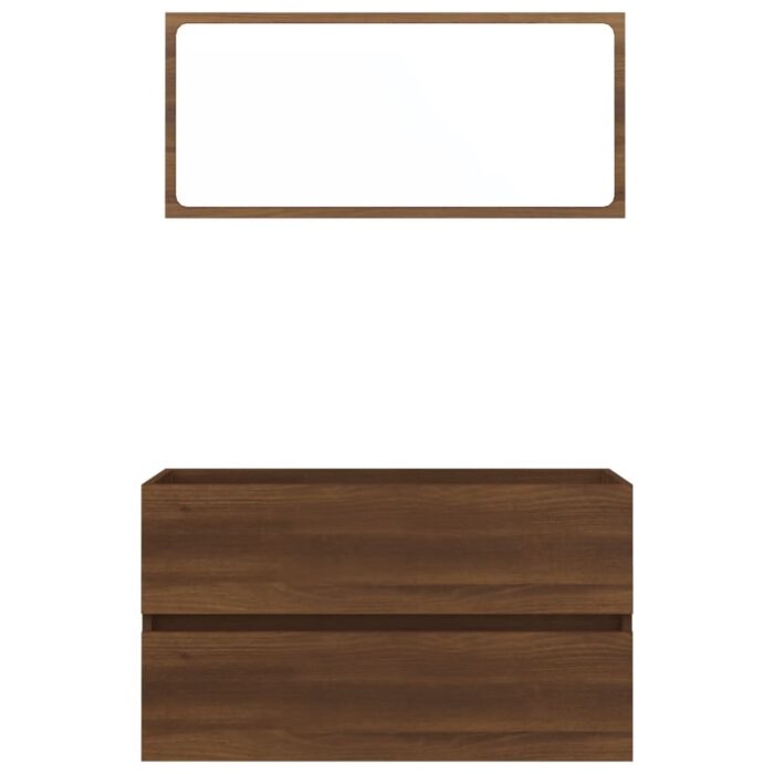 Ensemble de meubles de salle de bain 2 pcs Chêne marron – Image 3