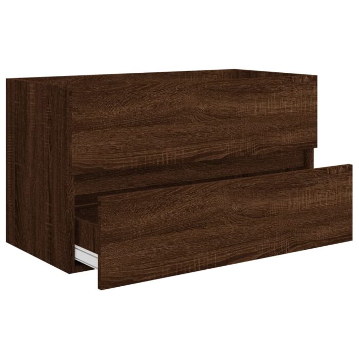 Ensemble de meubles de salle de bain 2 pcs Chêne marron – Image 6