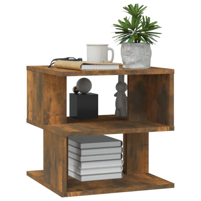 Table d'appoint Chêne fumé 40x40x40 cm Bois d'ingénierie – Image 3