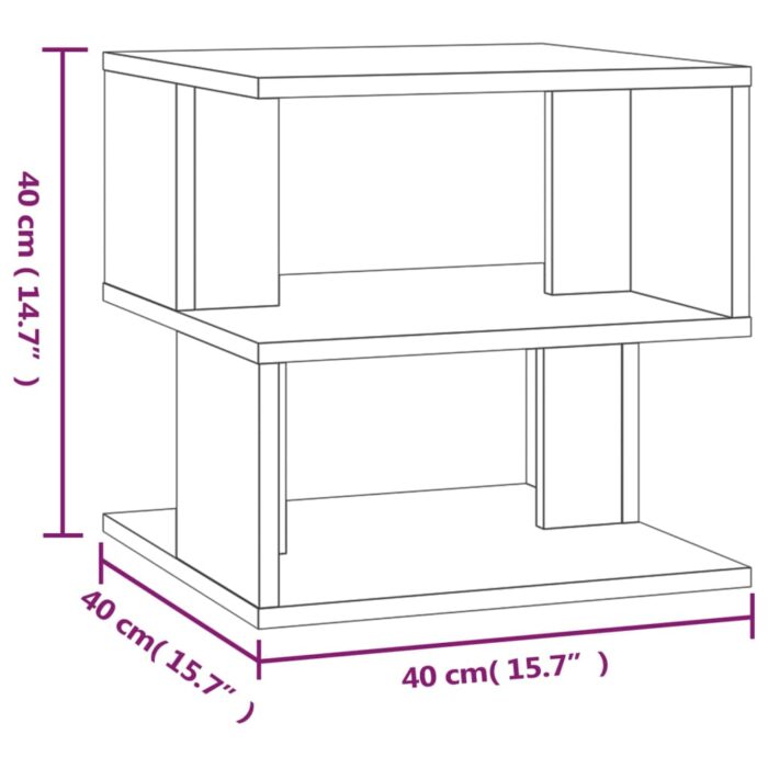 Table d'appoint Chêne fumé 40x40x40 cm Bois d'ingénierie – Image 5