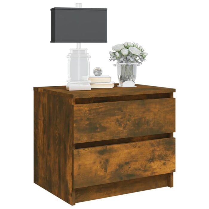 Tables de chevet 2pcs Chêne fumé 50x39x43,5cm Bois d'ingénierie – Image 4