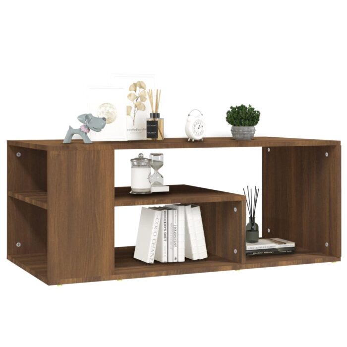 Table basse Chêne marron 100x50x40 cm Bois d'ingénierie – Image 3