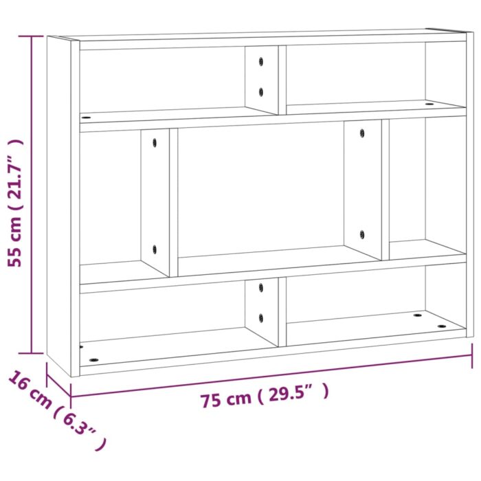 Étagère murale Sonoma gris 75x16x55 cm Bois d'ingénierie – Image 4