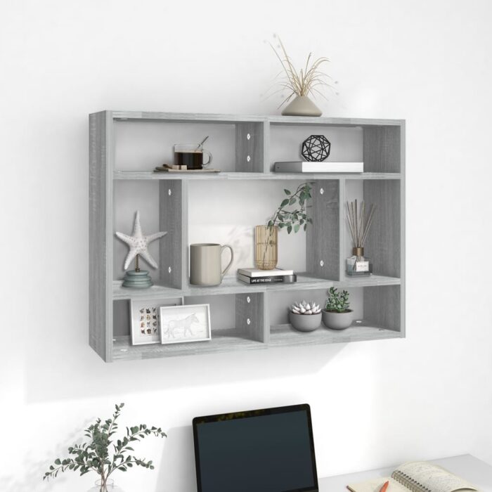 VXL8720286978559_m_en_hd_1.jpg Étagère murale Sonoma gris 75x16x55 cm Bois d'ingénierie – Image 1