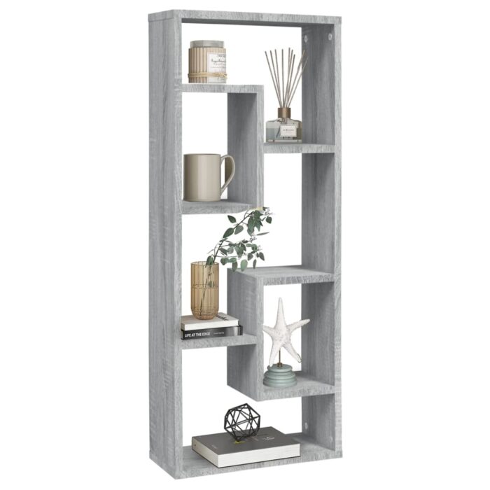 Étagère murale Sonoma gris 36x16x90 cm Bois d'ingénierie – Image 4