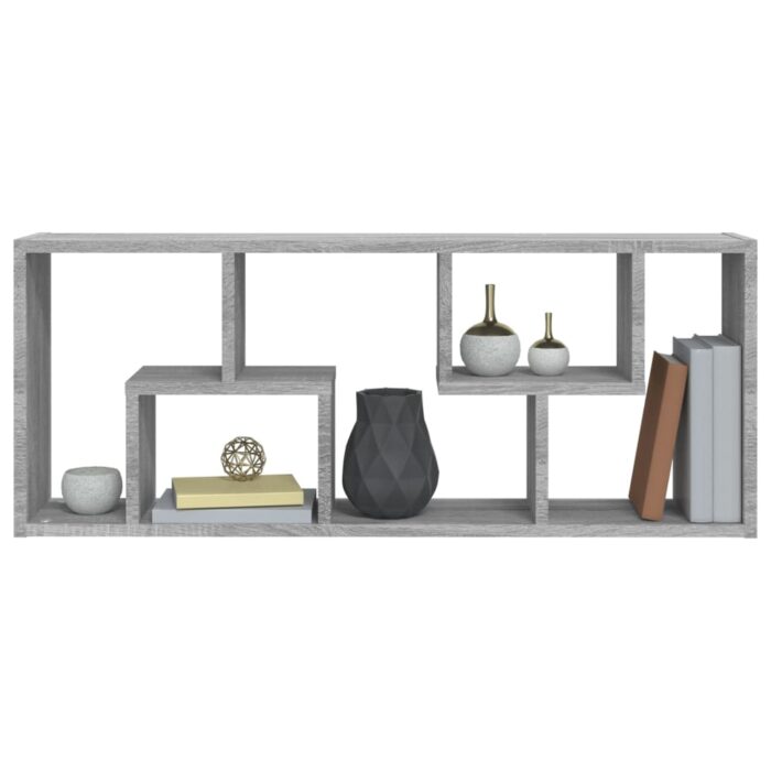 Étagère murale Sonoma gris 36x16x90 cm Bois d'ingénierie – Image 5