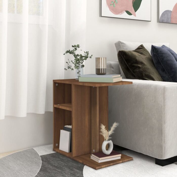 Table d'appoint Chêne marron 50x30x50 cm Bois d'ingénierie – Image 1