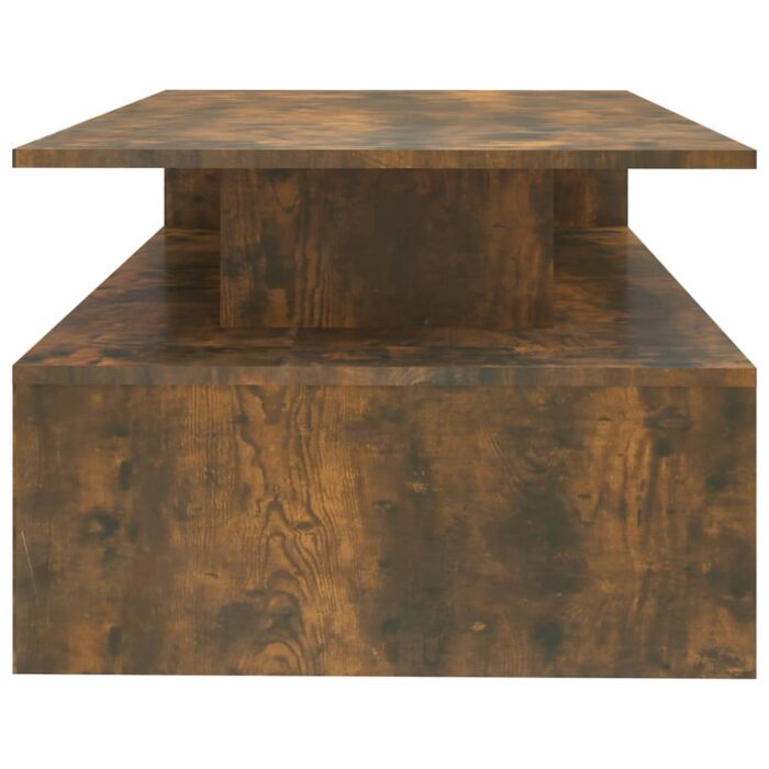 Table basse Chêne fumé 90x60x42,5 cm Bois d'ingénierie – Image 2