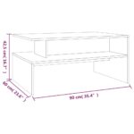 Table basse Chêne fumé 90x60x42,5 cm Bois d'ingénierie – Image 4
